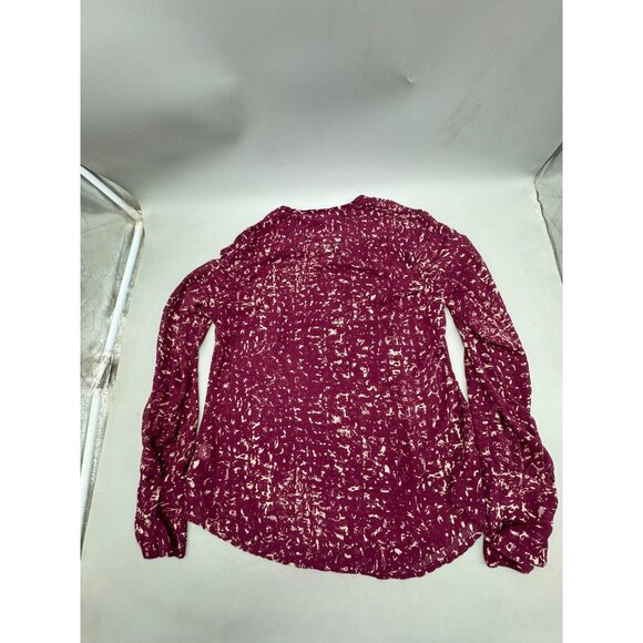 Converse One Star Long Sleeve Pintuck Button-Front Blouse M Purple Cream READ - Picture 6 of 9